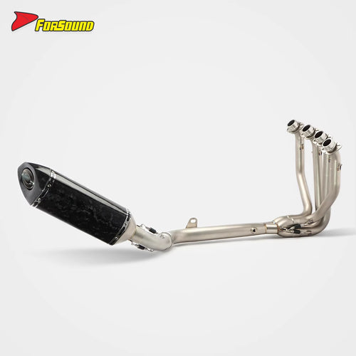 FORSOUND ท่อไอเสียคาร์บอนไฟเบอร์ Kawasaki Ninja1000Sx แบบเต็มระบบ 2020-2025 ปลายท่อหกเหลี่ยมแบบเฉียง สลิปออน OEM