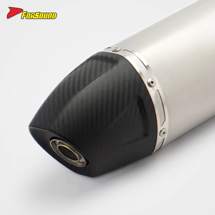 Stainless Steel Carbon Fiber 51Mm End Can Tailpipe Silence Exhaust Pipe for Universal Motorcycle Ktm Fmf Exhaust