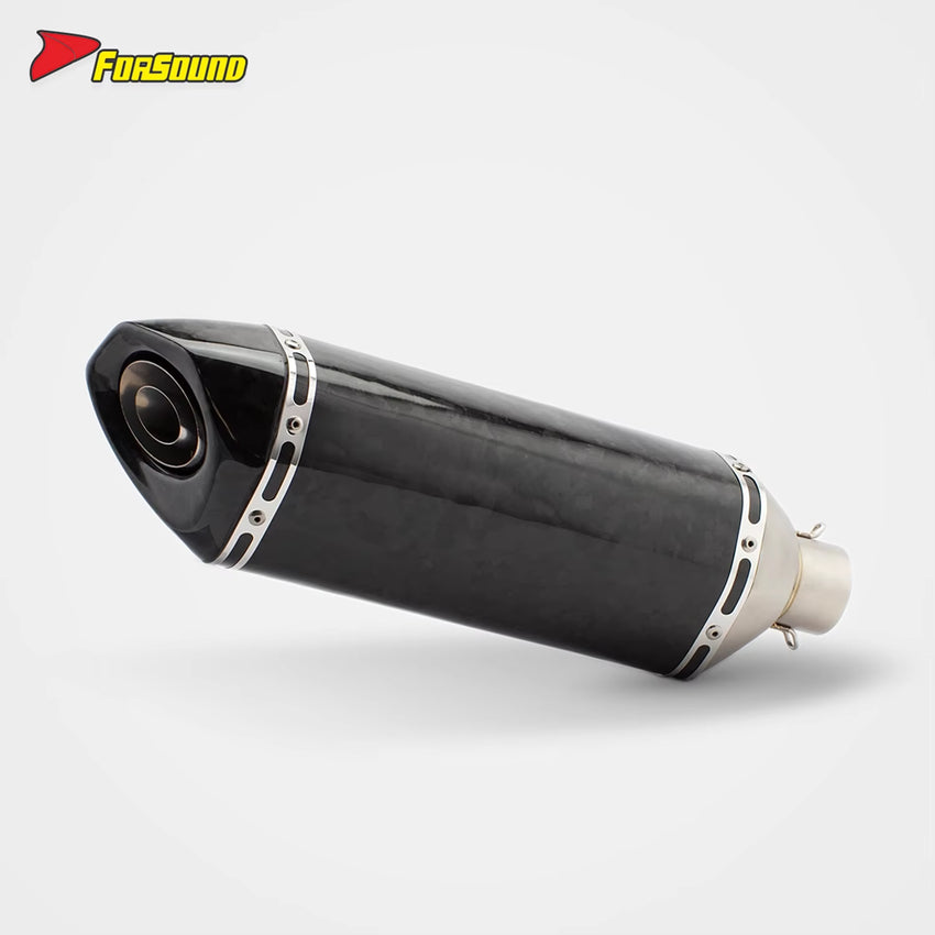 FORSOUND Kawasaki Ninja1000Sx Carbon Fiber Exhaust Pipe Full System 2020-2025 Hexagonal Beveled Tip Slip OEM
