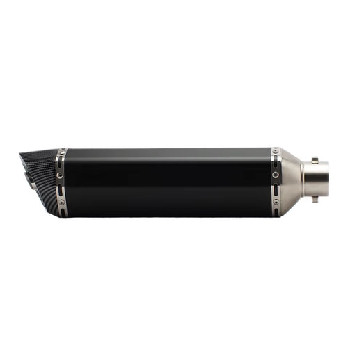 RS Original Modified Stainless Steel Exhaust Pipe Universal Black Body Lengthened with Hexagonal round Hole Tail Section 51Mm