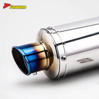 Stainless Steel Carbon Fiber 51Mm over Retro Long End Can Exhaust Pipe for Universal Motorcycle Exhaust