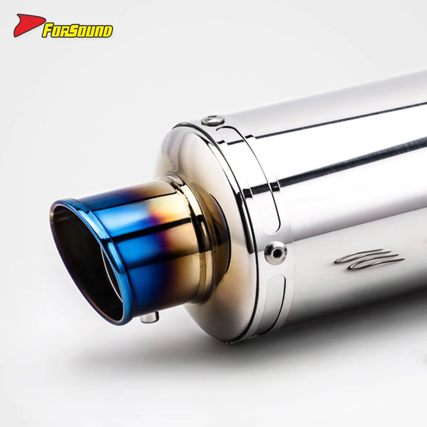 Stainless Steel Carbon Fiber 51Mm over Retro Long End Can Exhaust Pipe for Universal Motorcycle Exhaust