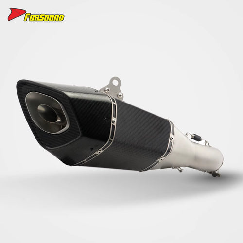 FORSOUND Kawasaki Z900 Exhaust Carbon Fiber Stainless Steel Dominator Style Mid-Rear Section Deep Four-Cylinder Exhaust Note