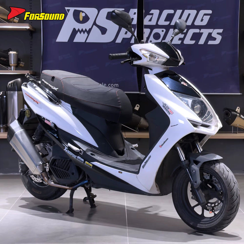 Pyramid Full Exhaust Yamaha Cygnus-X 4Th Gen 180 2015-2025 Sport Scooter Complete System Stainless Steel Deep Mellow Sound OEM