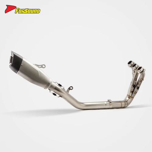 For ZONTES 703RR Stainless Steel Full Straight Exhaust System Side-Exit Motorcycle Exhaust Pioneer Model with Oxygen Sensor OEM