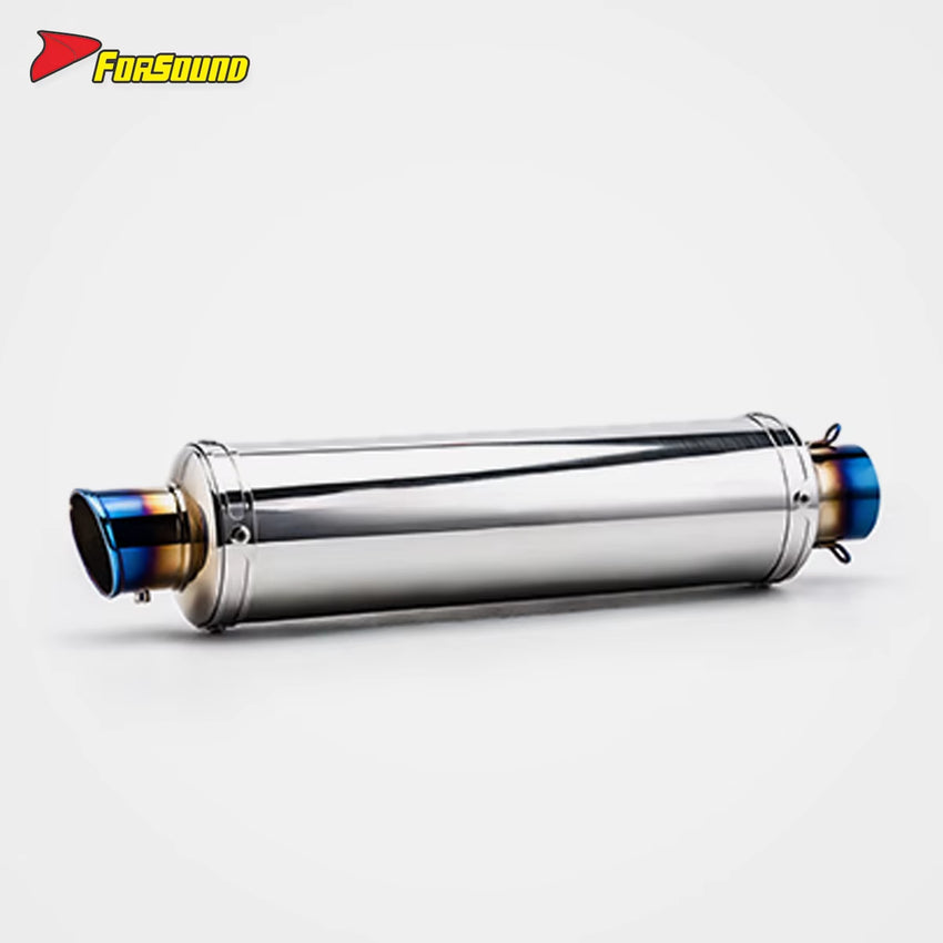 Stainless Steel Carbon Fiber 51Mm over Retro Long End Can Exhaust Pipe for Universal Motorcycle Exhaust
