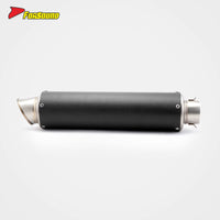 New Universal 60Mm Glossy Mid Slash Tail Pipe Matte Carbon Fiber Stainless Steel Right Side FORSOUND Exhaust Fit 125-800Cc Retro