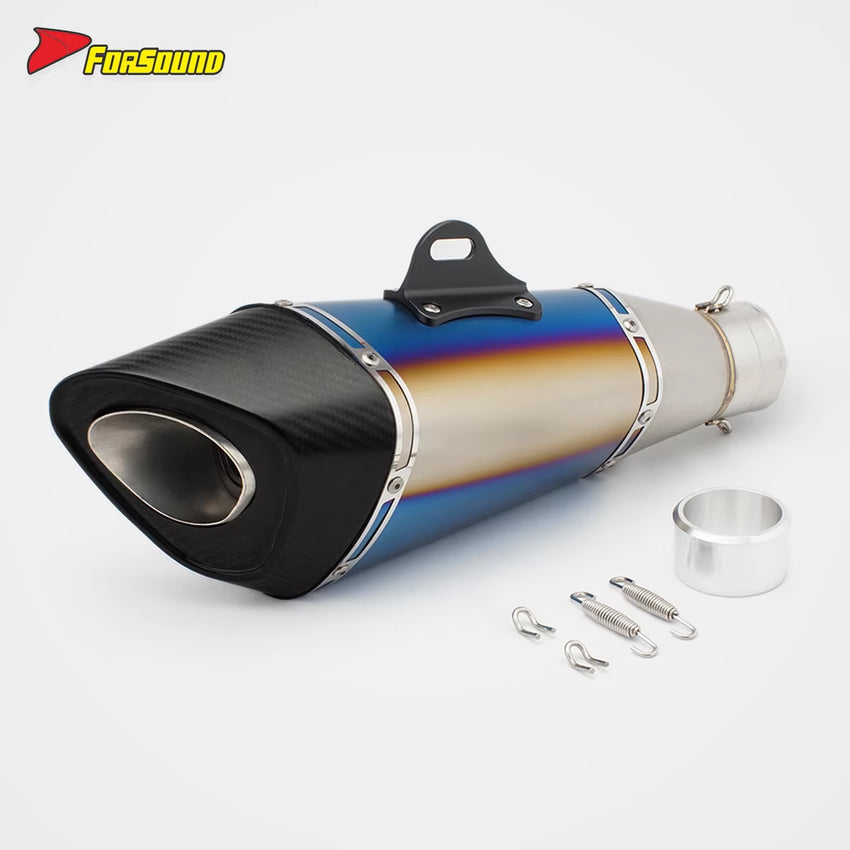 Carbon Fiber Stainless Steel R11 Universal End Can Exhaust Pipe Motorcycle