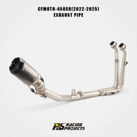 For Cfmoto 450SR Stainless Steel AR Embossed Full Section Silencer Exhaust Pipe Right Placement Motorcycle Daily Street Riding