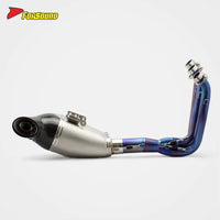 For CFMOTO 675SR 675NK Fit 2024-2025 Roasted Blue Titanium Alloy Motorcycle Carbon Bottom-Exit Exhaust System Customizable OEM