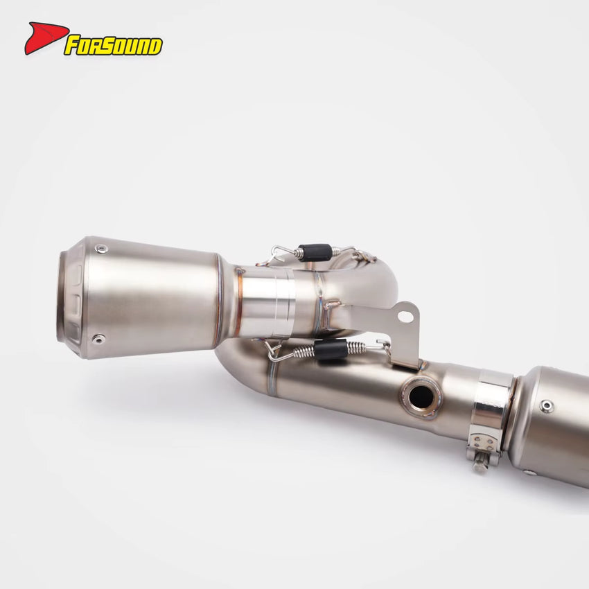 For 675NK 675SR Crown Spiral Underfloor Full Exhaust System Stainless Steel Dual Oxygen Sensor Power Enhancement Sound Tuning