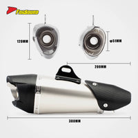 New FORSOUND 675Srr At2-Style Silver/Black Stainless Steel Carbon Fiber Tailpipe Full Exhaust System Direct Bolt-On Installation