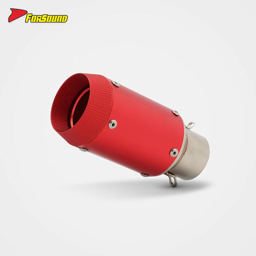 Stainless Steel Carbon Fiber 51Mm Mini GP End Can Full Red Exhaust Pipe Universal Motorcycle Pipe