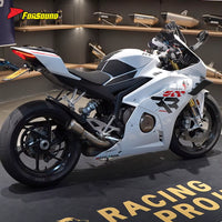 For ZX 500RR Sportsbike 57Mm Silvery White Stainless Steel Motorcycle Mid-Tail Integrated Exhaust Pipe Customizable OEM ODM