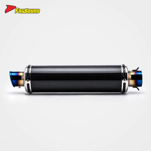 Stainless Steel Carbon Fiber 51Mm over Retro Long End Can Exhaust Pipe for Universal Motorcycle Pipe