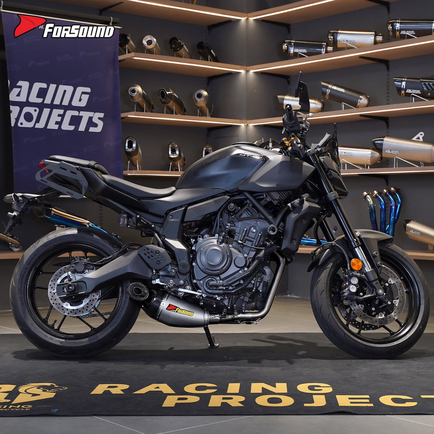 ท่อคอท่อไอเสีย Yamaha MT07 ขนาด 51 มม. / ท่อไอเสีย Yamaha MT09 ทั้งระบบ ปี 2013-2025 คาร์บอน SS รถจักรยานยนต์ ODM&OEM กำหนดเอง TI