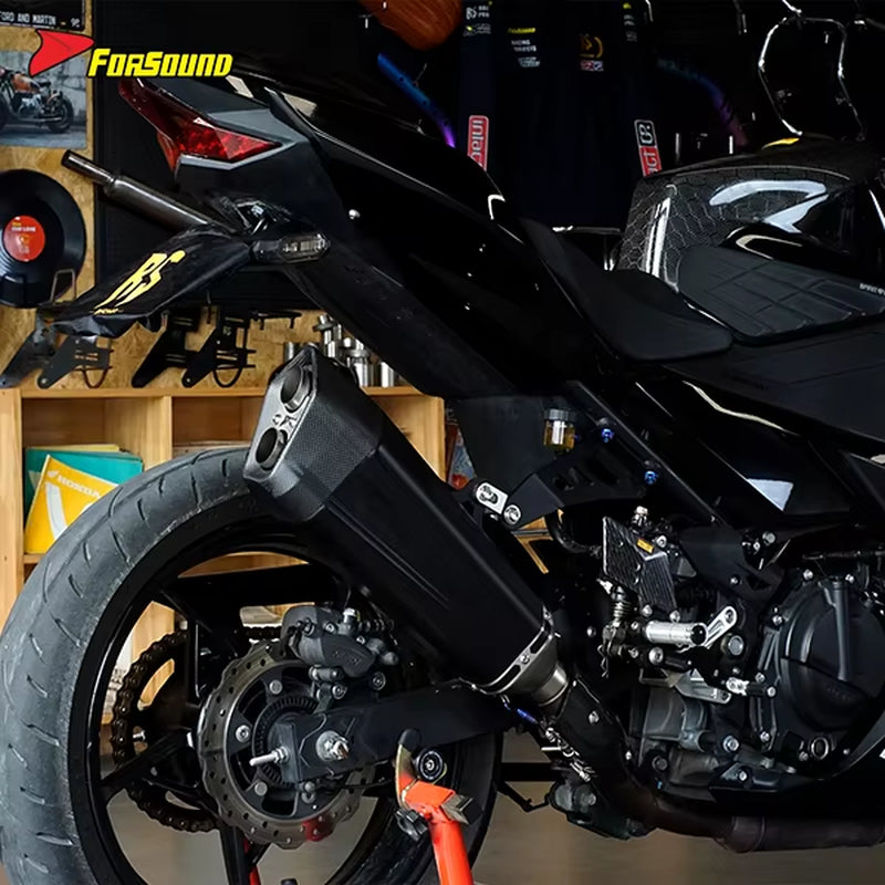 For KAWASAKI Ninja400 51Mm Caliber Stainless Steel Motorcycle Mid-Tail Integrated Exhaust Pipe Twin-Cylinder Power Boost OEM