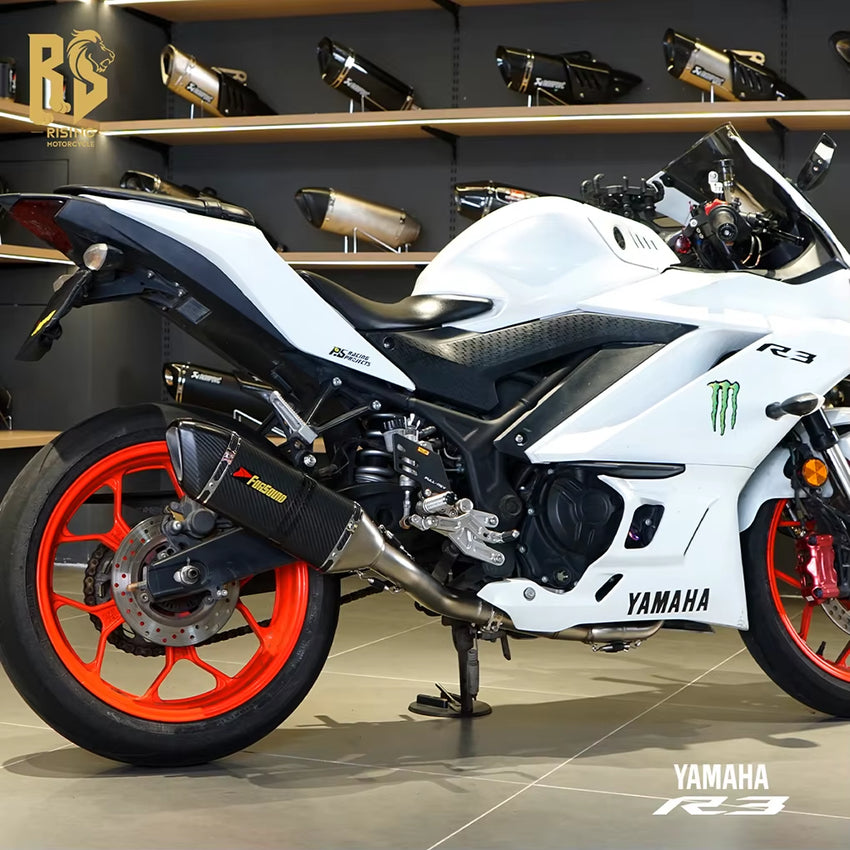 New Condition Stainless Steel 51Mm Exhaust Pipe for Yamaha R3 Exhaust Motorcycle Modified Carbon Fiber Side Whole Section