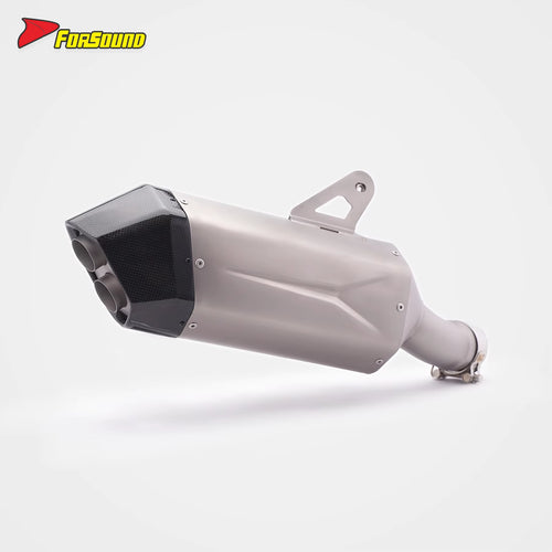 For R1300GS Full Titanium Mid-Tail Integrated Exhaust System Carbon Fiber Tip Lightweight Forging High Flow Customizable LOGO