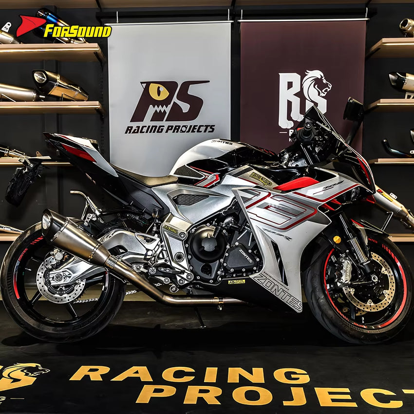 For ZONTES 703RR 2023+ 4-Into-1 Header Side Full-System R11 Style Zontes 703Rr Exhaust Supersport Track Racing High-Flow Design