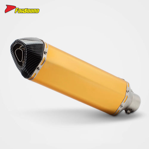 Forsound RS Original Modified Universal Stainless Steel New Motorcycle Exhaust Pipe Replacement Gold Extended Hexagonal Standard