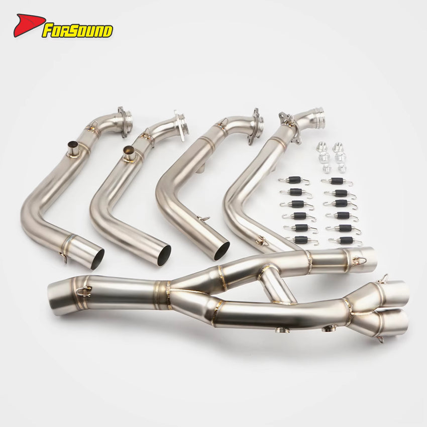 Forsound for S1000RR/S1000R 2010 Carbon Fiber Stainless Steel Exhaust Pipe New Compatible Retrofit/Upgrade Rear Front-Mid