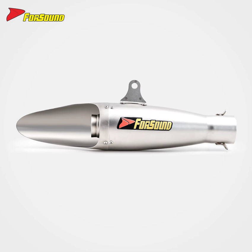 RS Modified Motorcycle Exhaust System 51Mm Airship Tail with Straight through Lifting Lug Compatible MT07 CBR650 ZX-4R R6