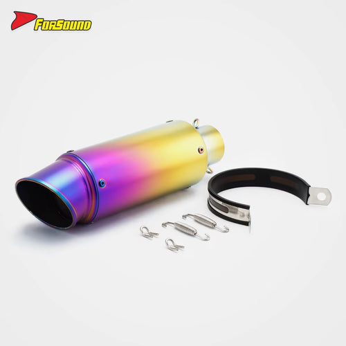 RS Universal Motorcycle Exhaust System with Escape Pipe DB Killer Silencer Exhaust Escape Phantom Color 51Mm Caliber