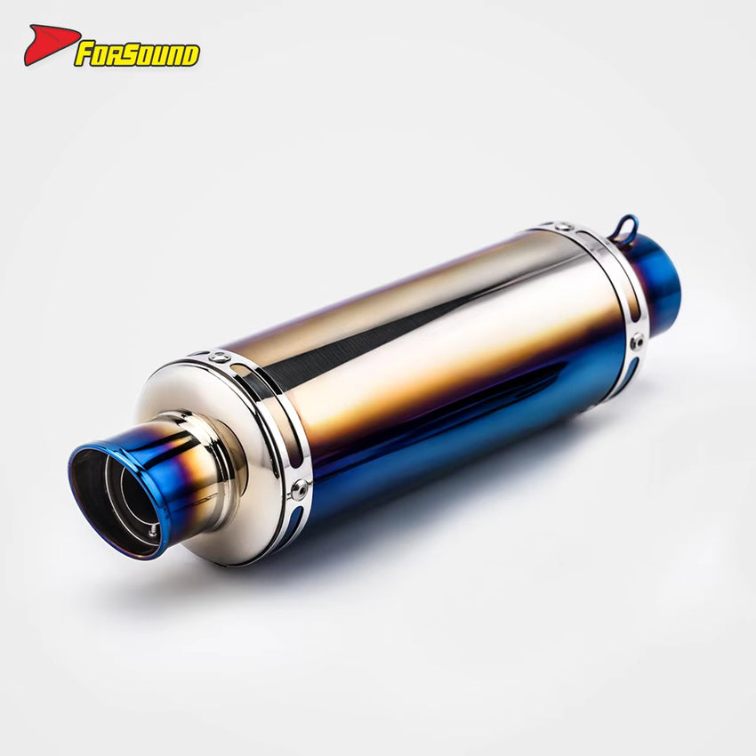 Stainless Steel Carbon Fiber 51Mm over Retro End Can Exhaust Pipe for Universal Motorcycle Pipe