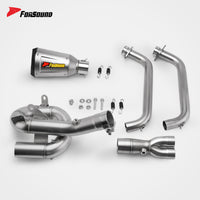 ปลายท่อออกด้านล่าง ทรง U-Bend SR สเตนเลสสตีลทั้งชุด FORSOUND สำหรับ YAMAHA MT07 FZ-07 อัปเกรดโดยไม่ต้องดัดแปลง ทนความร้อน