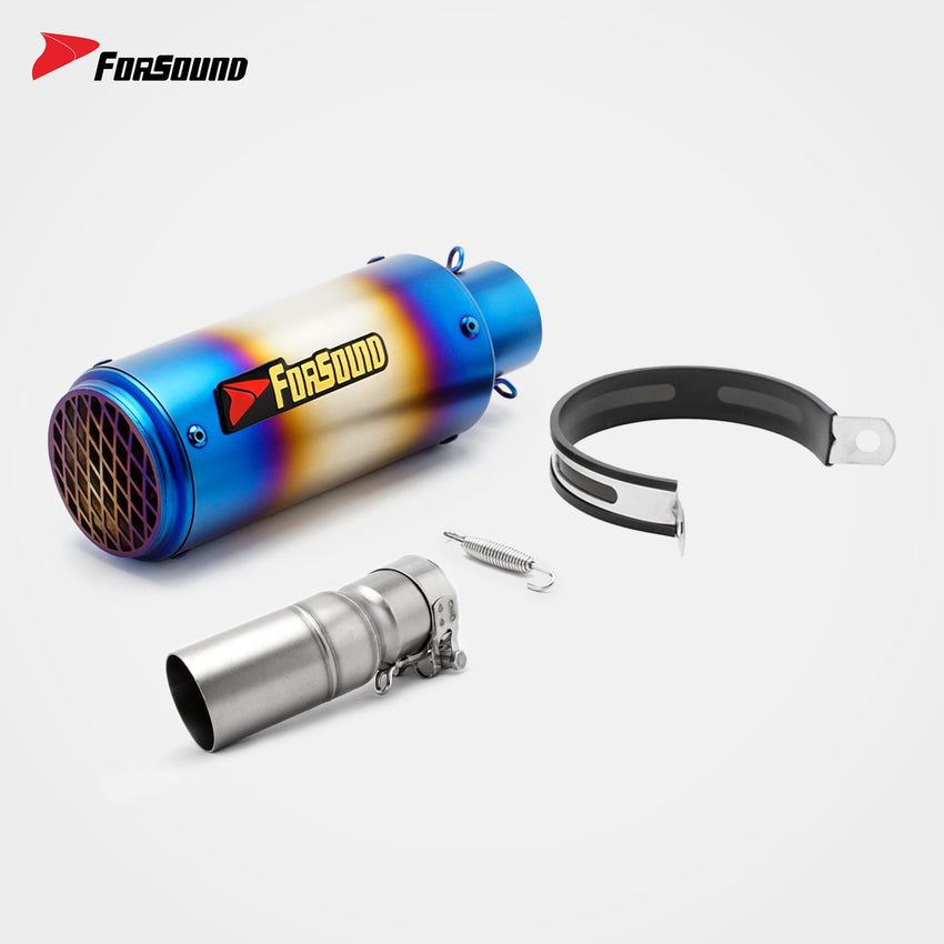 Forsound Factory Wholesale Price Kawasakis Ninja 400 Track Racing Exhaust System Rectangular Burnt Blue Muffler