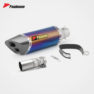 Forsound Factory Wholesale Price Motorcycle Exhaust Ninja 400 All Stainless Steel Carbon Fiber Double-hole Rectangular Muffler