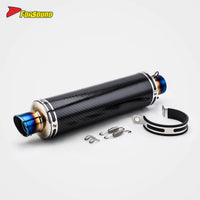 Stainless Steel Carbon Fiber 51Mm over Retro Long End Can Exhaust Pipe for Universal Motorcycle Pipe