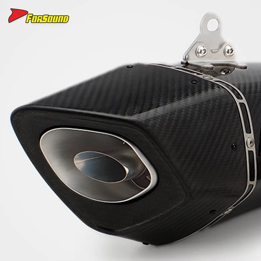FORSOUND Kawasaki Z900 Exhaust Carbon Fiber Stainless Steel Dominator Style Mid-Rear Section Deep Four-Cylinder Exhaust Note