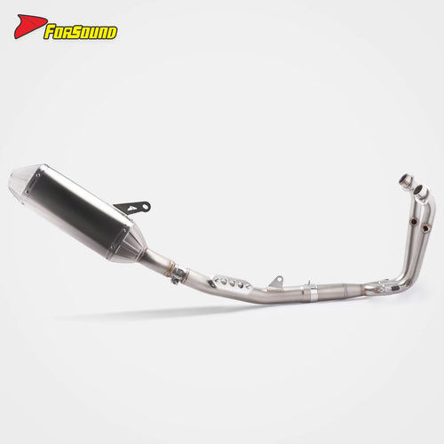 New FORSOUND for 450Mt Matte Stainless Steel Fish Mouth Full Exhaust System Deep Powerful Exhaust Note Urban Cruising OEM