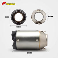 Carbon Fiber 51Mm AR Coke Can Embossed Tail Section Exhaust Pipe Universal Motorcycle Pipe