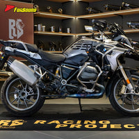 New FORSOUND R1200GS Black/Silver Street/Off-Road SS Slip-On Exhaust Chicken Leg-Style Carbon Fiber Tail Tip