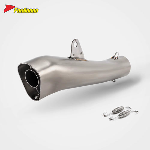 Universal 51Mm Diameter Matte Stainless Steel Finish Slip-On Exhaust Torch-Style Power Output Boost Fits Street Bikes
