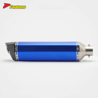 RS Original Modified Universal Stainless Steel Exhaust Pipe Blue 51Mm Body Lengthened Hexagonal Hole Tail Section New Condition
