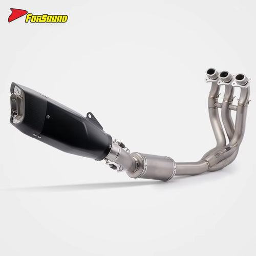 For Triumph Trident660 2021-2024 Pioneer Black Titanium Exhaust Pipe Stainless Steel Full Exhaust System Compatible Rear OEM