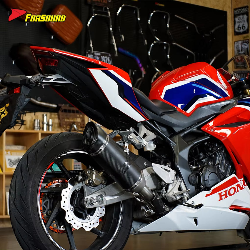 RS for Carbon Fiber Exhaust Pipe 51MM Caliber for Motorcycle Modified Competitive Running Mouth for Street ZX-4R R 3 450RR 600