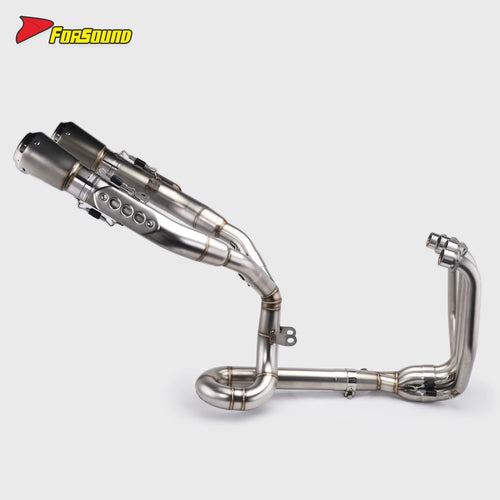 For Zxjc Zx 500Rr High Mount Dual Exit Full Exhaust Stsyem Flame Spark Style 2025 2026 ZXJC 500RR 4 Cylinder Aggressive Sound