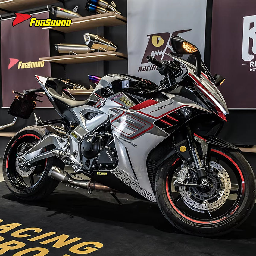 For ZONTES 703RR 2023-2025 Underground Exit Straight-Through Exhaust Backpressure Optimization Sportbike Racing AR Style OEM&ODM