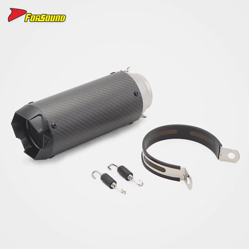 New RS Original Forsound/Sound Titanium Alloy Carbon Fiber Black 60Mm End Can Extended Version Embossed Exhaust Pipe For