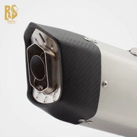 RS Original Universal Modified Motorcycle Exhaust Pipe Pioneer Carbon Fiber Cover Tail Section 51Mm Diameter Stainless Steel