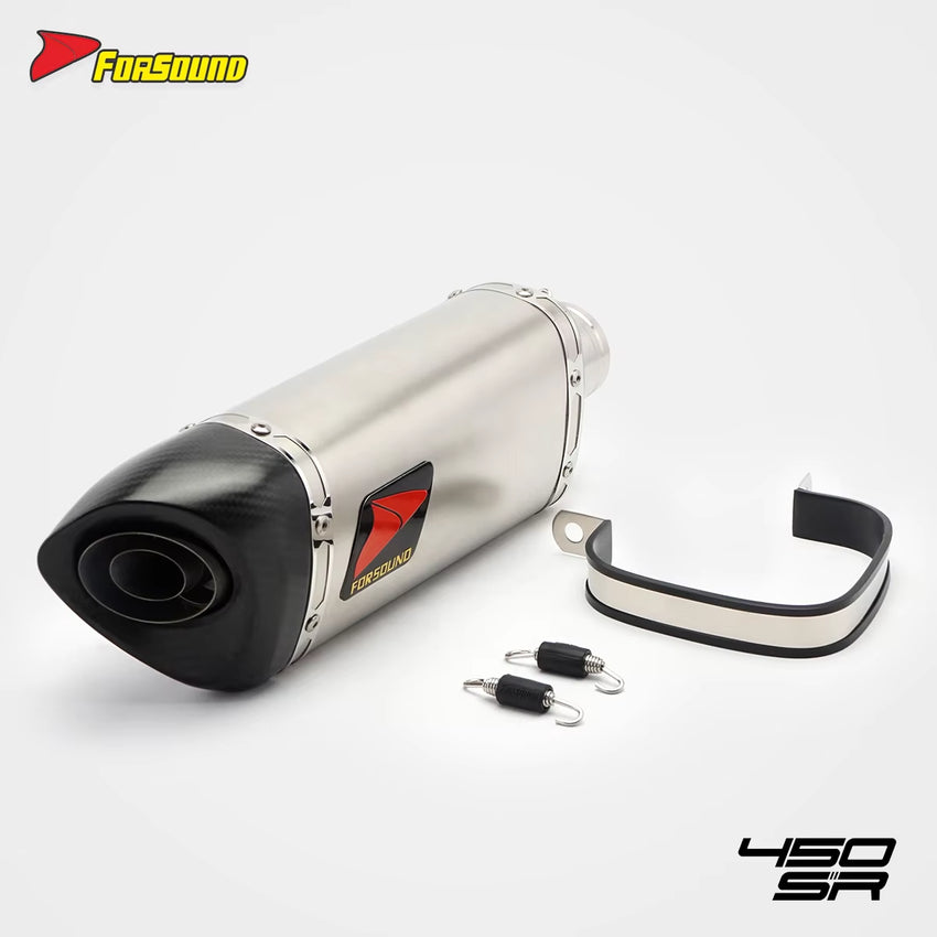 New Stainless Steel Carbon Fiber K11 Mid-Tail Exhaust Pipe for Motorcycle for CFMOTO 450SR/NK
