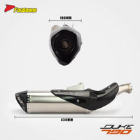 Stainless Steel Carbon Fiber Head Double Ear Mid and Tail Section Muffled Exhaust Pipe for Motorcycle for KTM Duke 790/890
