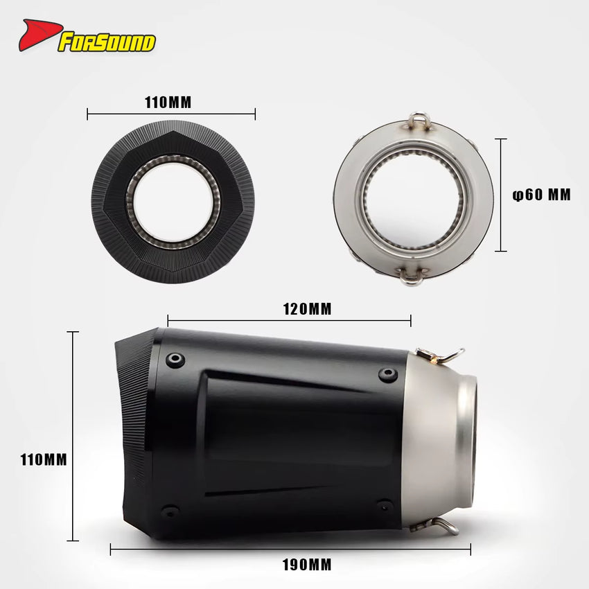Stainless Steel 60Mm AR Angled Tail Section Exhaust Pipe for Universal Motorcycle Pipe