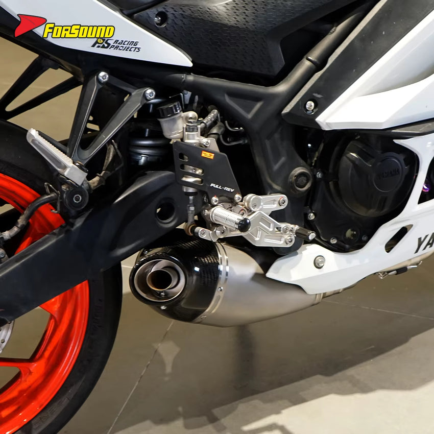 For Yamaha R3 Exhaust Fit 2015-2025 Street Bike Motorcycle Stainless Steel Bottom-Exit Carbon Fiber Air Outlet Deep Sound OEM