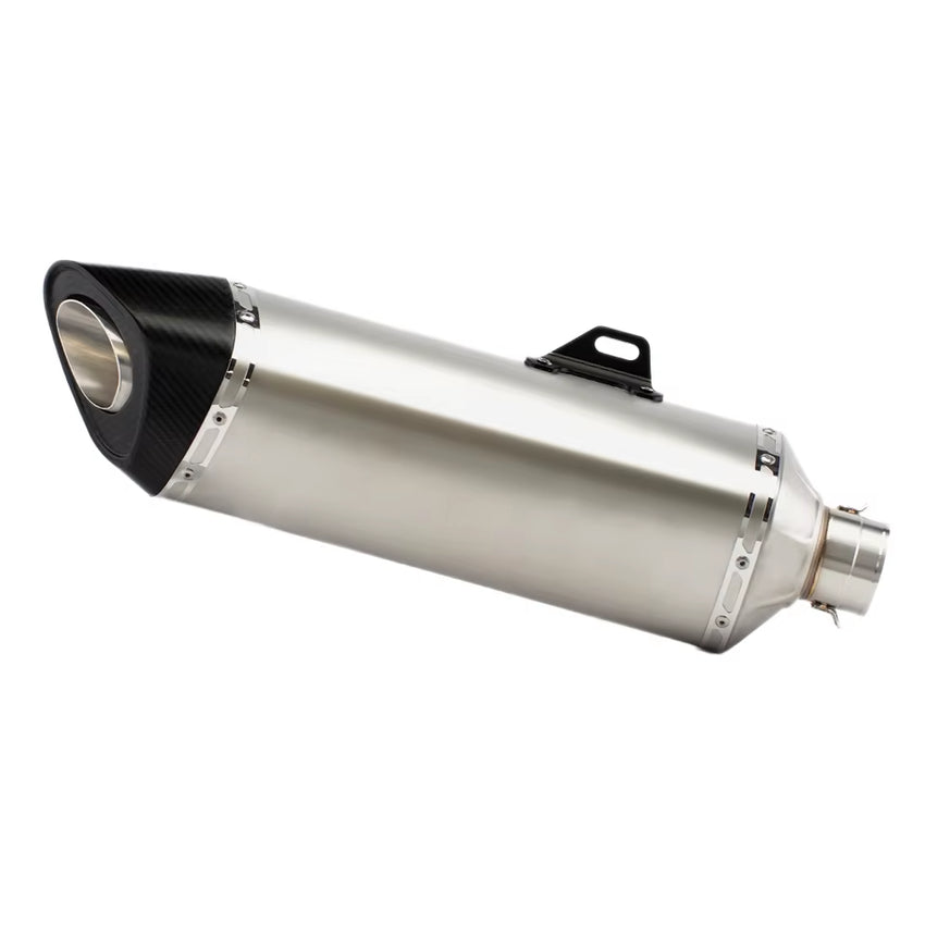 Stainless Steel Carbon Fiber 60Mm R11-7 Long End Can Exhaust Pipe Universal Motorcycle Pipe